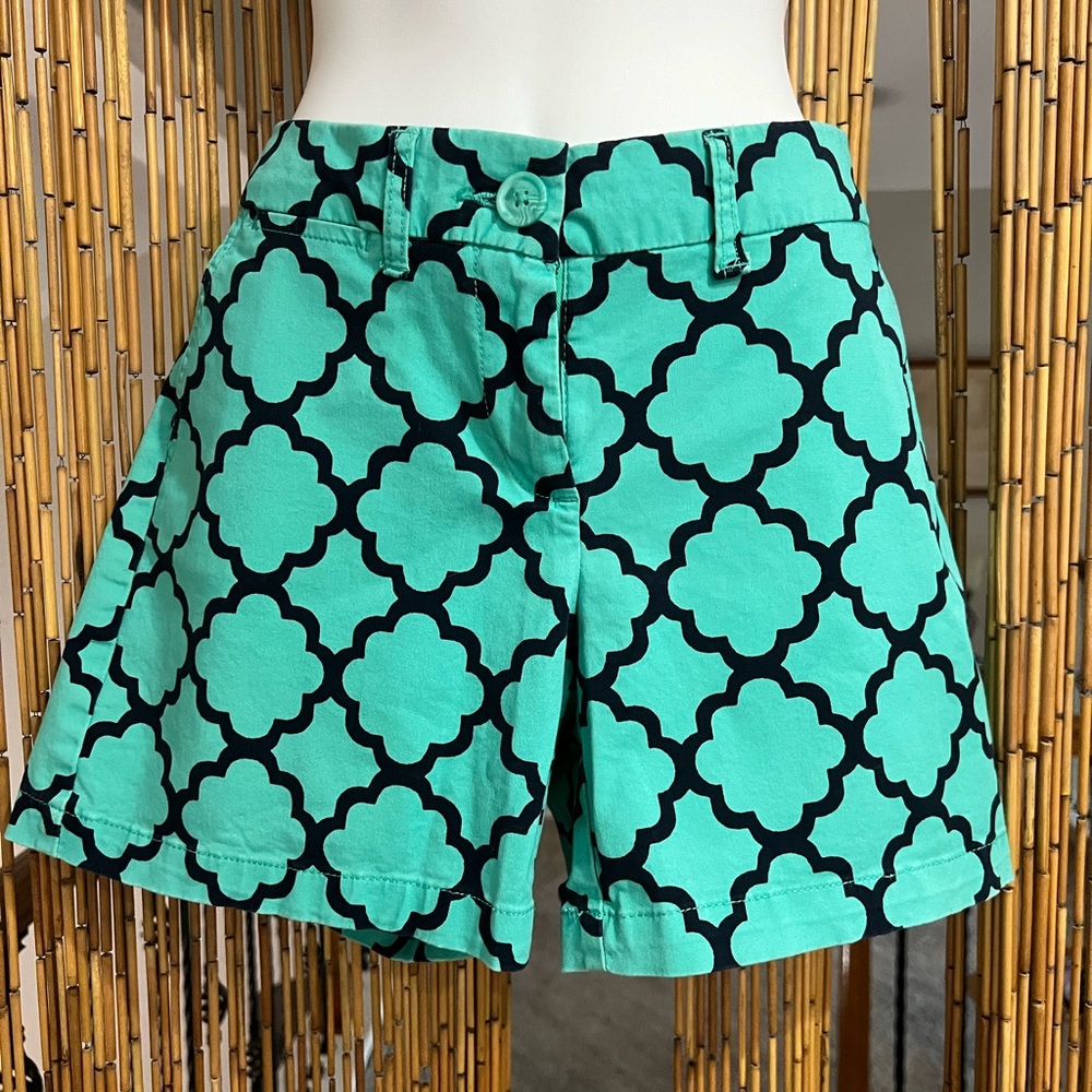 Crown and Ivy geometric teal and navy shorts